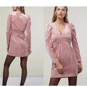 Rachel Parcell Blush Velvet Long Sleeve Dress Size 8